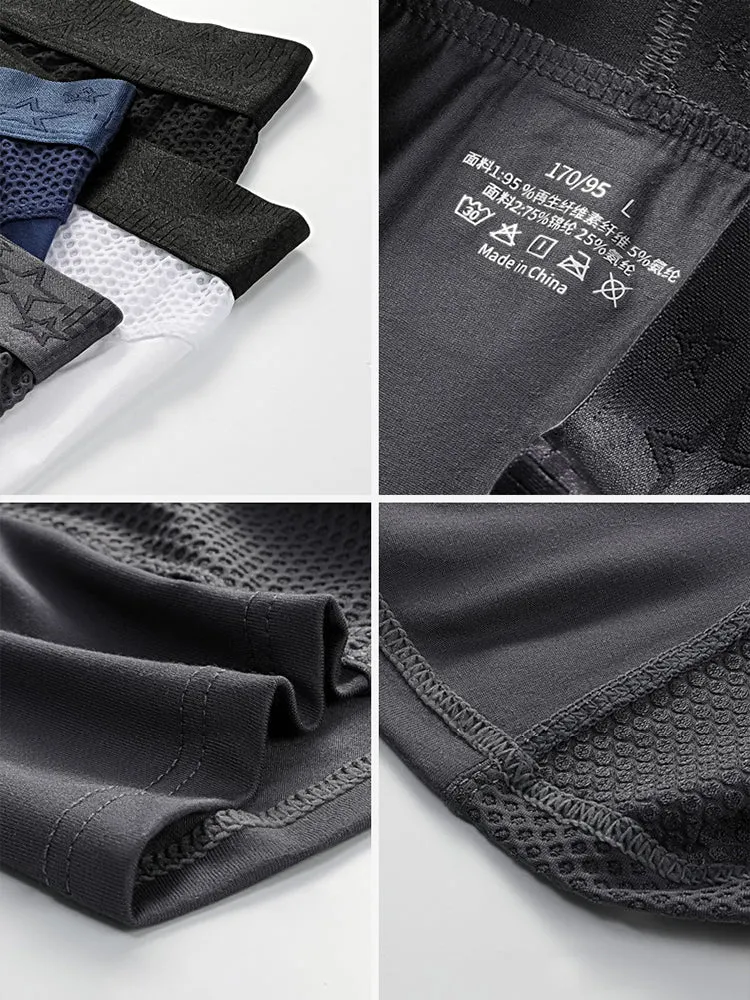 3 Pack Breathable Antibacterial Mesh BoxersBriefs