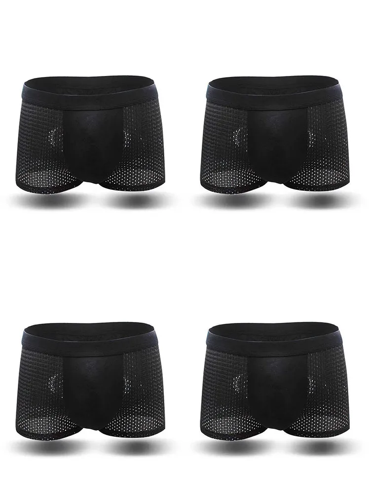 4 Pack Breathable Mesh Fabric Mens Underwear