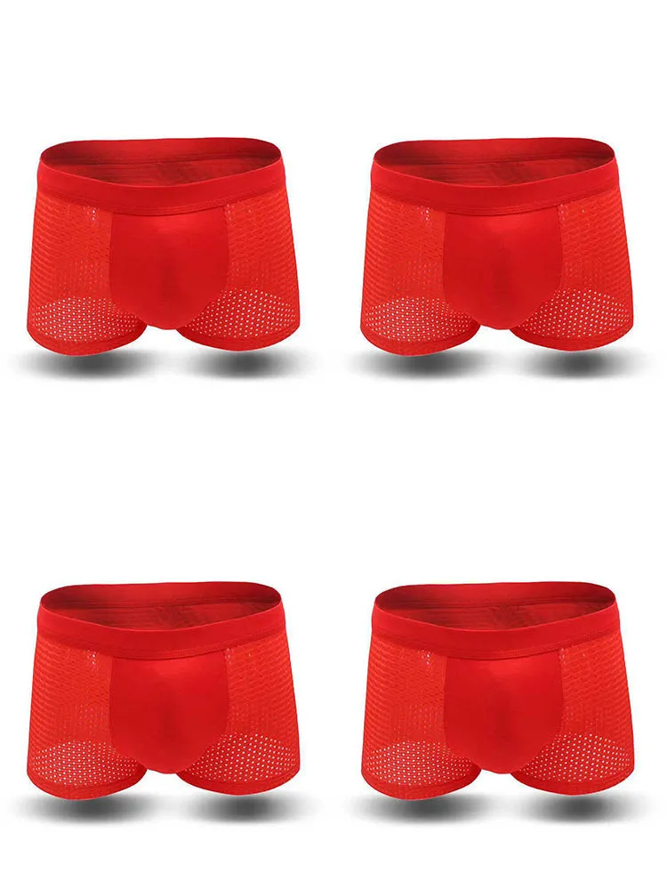 4 Pack Breathable Mesh Fabric Mens Underwear