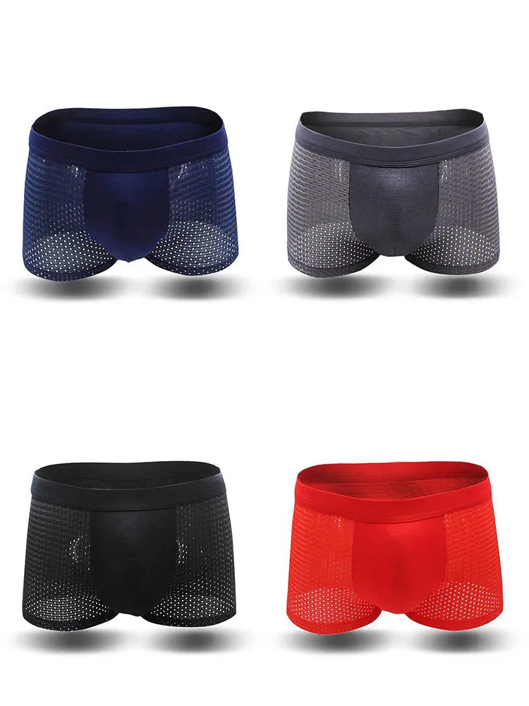 4 Pack Breathable Mesh Fabric Mens Underwear