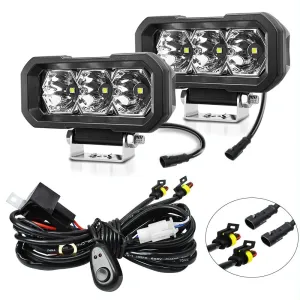 5 Inch 40W LED Floodlight Headlight | 9-30V | Waterproof 3-Eye | White Light