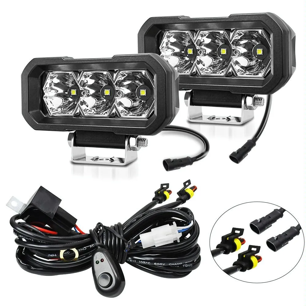 5 Inch 40W LED Floodlight Headlight | 9-30V | Waterproof 3-Eye | White Light