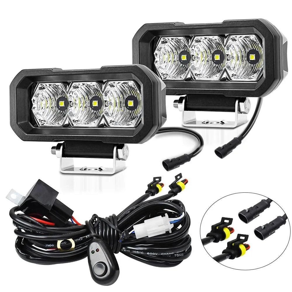 5 Inch 40W LED Floodlight Headlight | 9-30V | Waterproof 3-Eye | Yellow Light