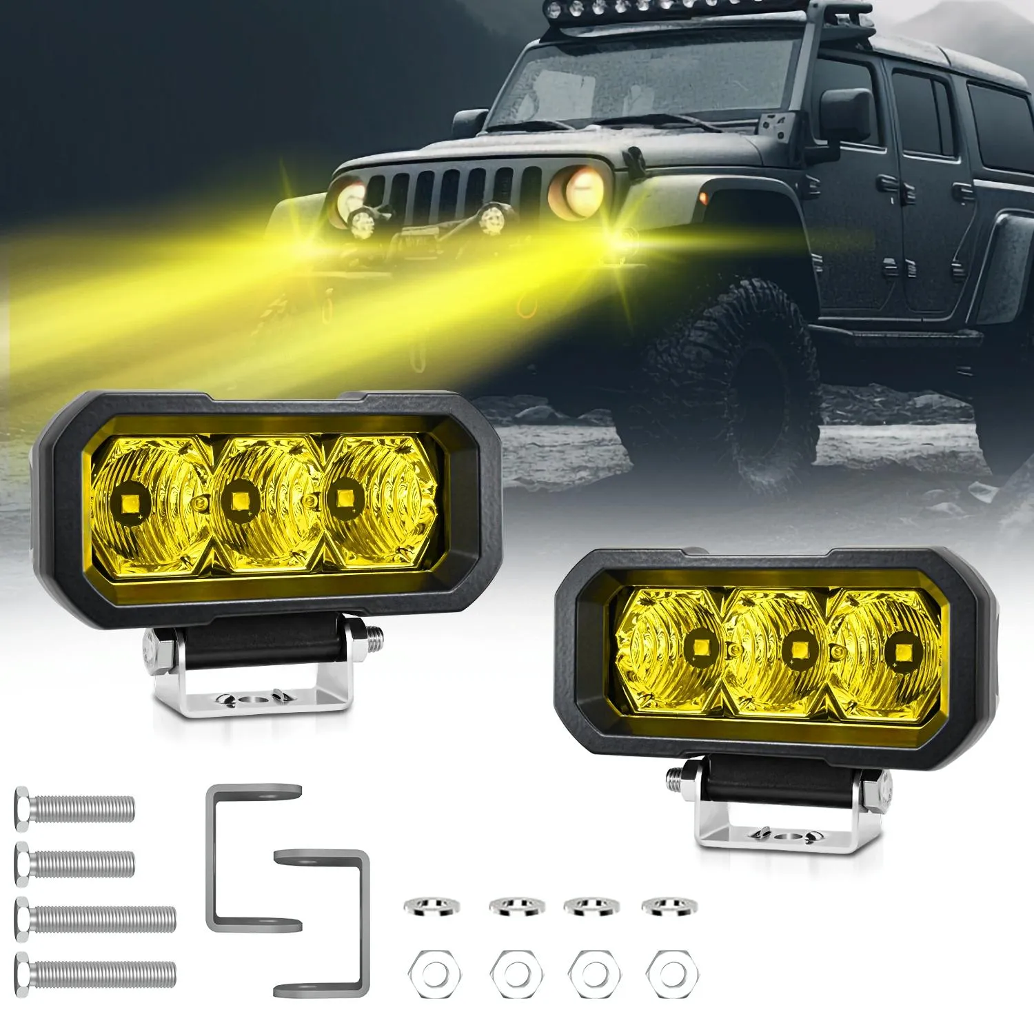 5 Inch 40W LED Headlight | 9-30V | Waterproof 3-Eye Spotlight | White Light