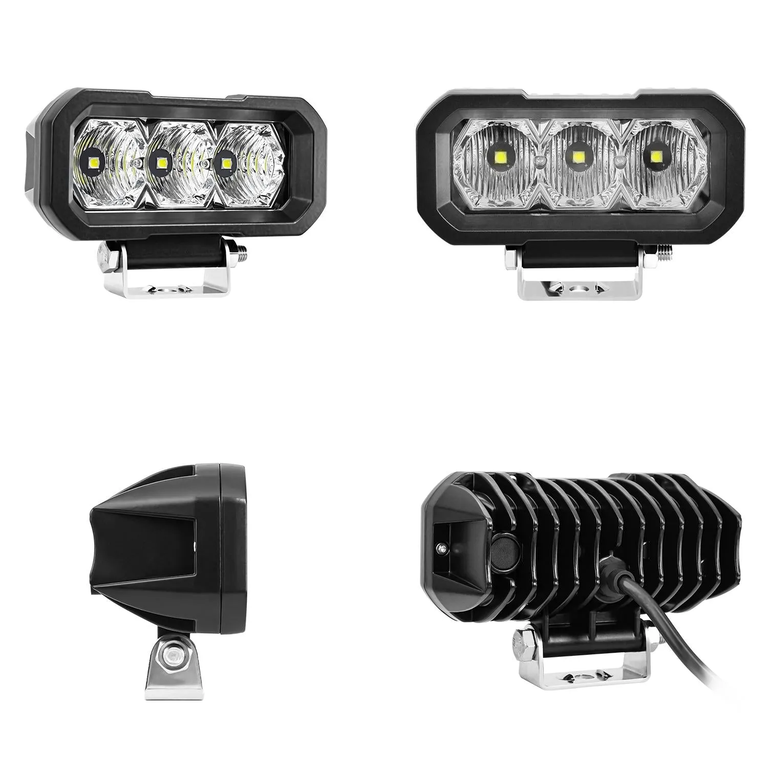 5 Inch 40W LED Headlight | 9-30V | Waterproof 3-Eye Spotlight | Yellow Light