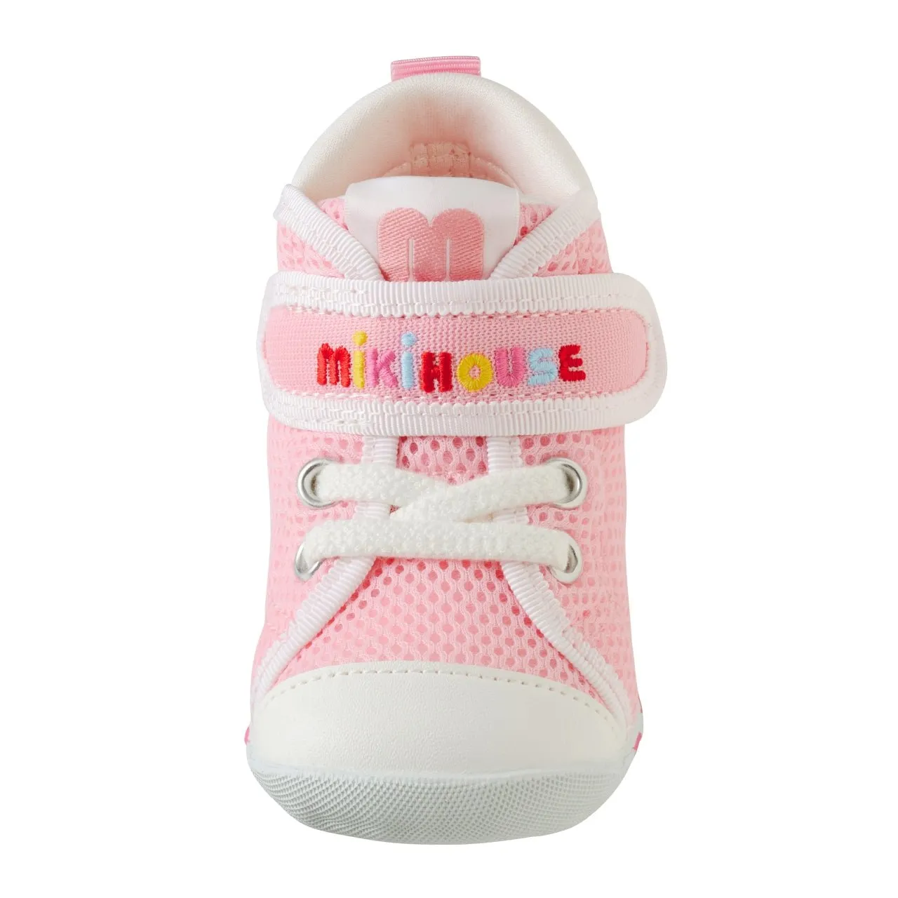 Double Russell Mesh First Walker Shoes - Strawberry Milk