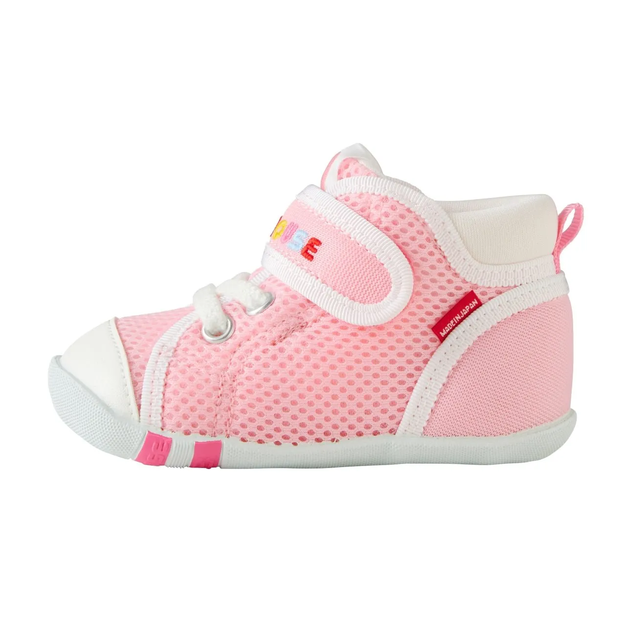 Double Russell Mesh First Walker Shoes - Strawberry Milk