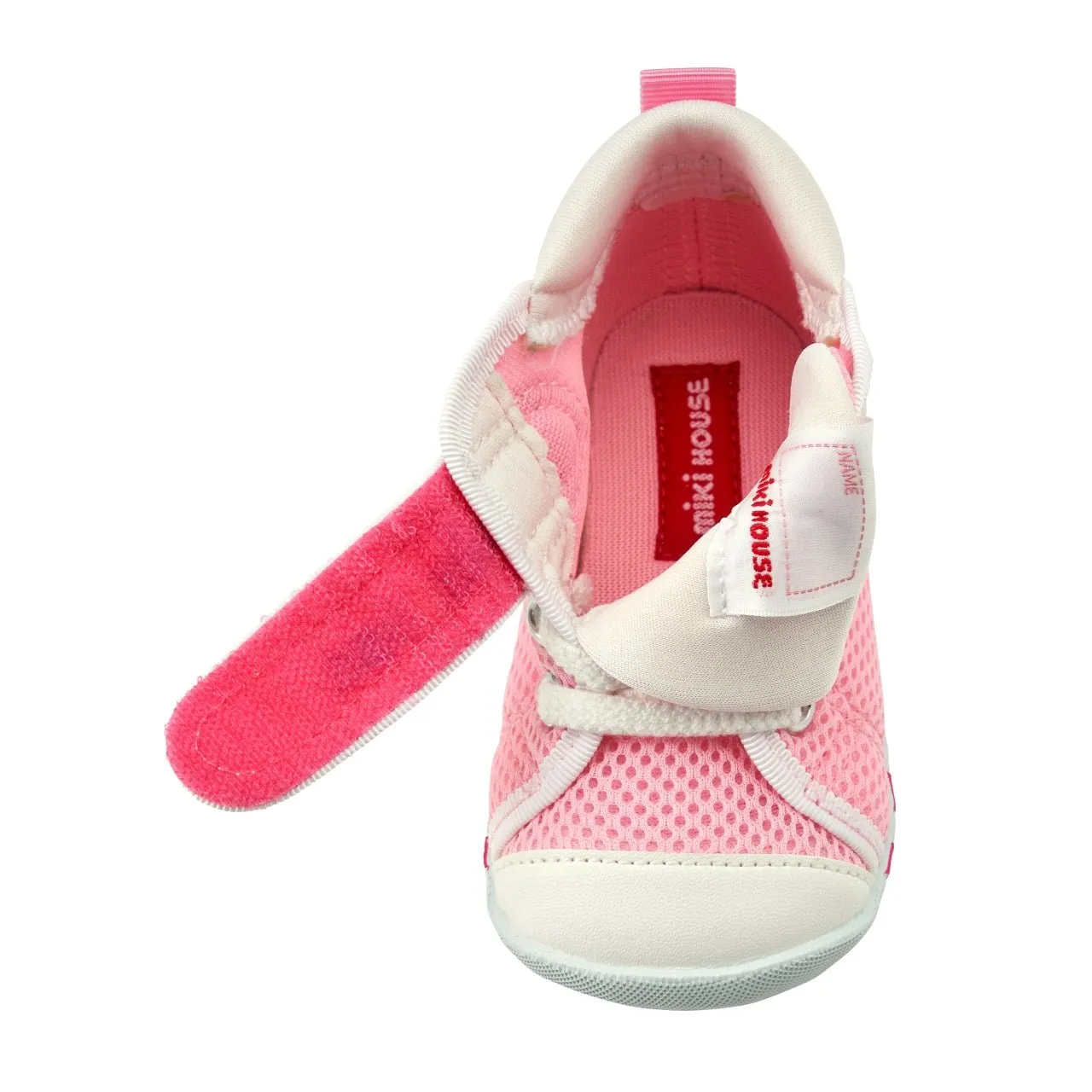 Double Russell Mesh First Walker Shoes - Strawberry Milk