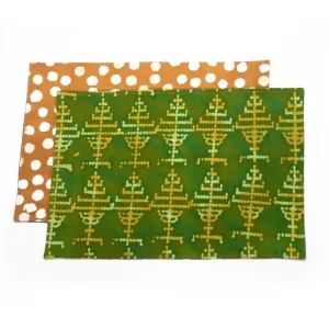 Hand Painted Placemats, Table Runners or Napkin Sets - Pines Effervescence Gold