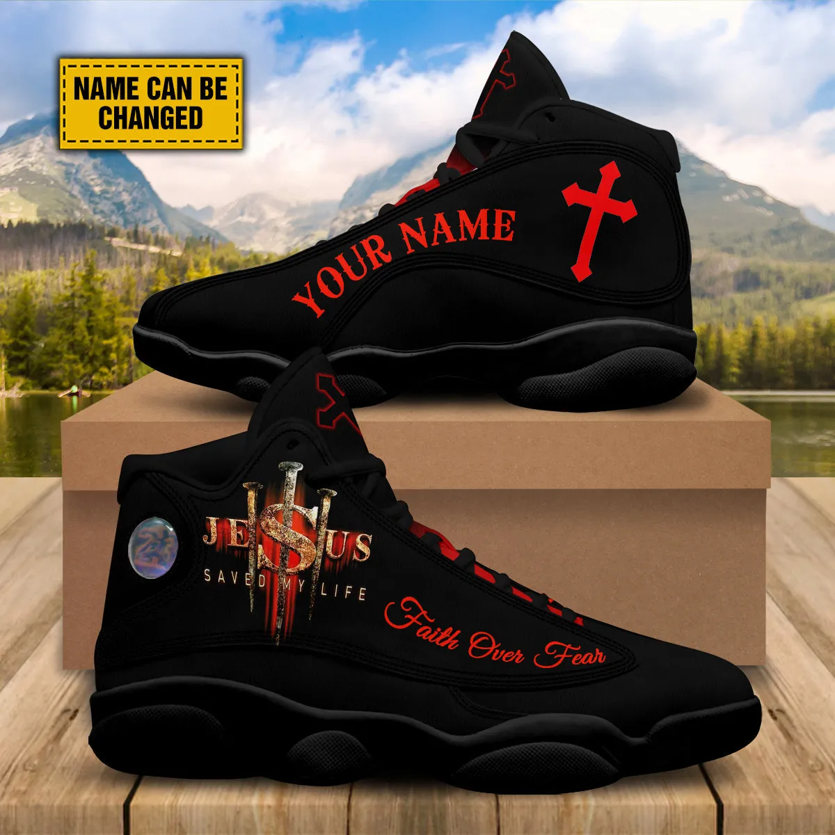 Jesus Saved My Life Personalized Jesus Basketball Shoes For Men Women - Christian Shoes - Jesus Shoes - Unisex Basketball Shoes