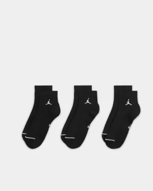 Jordan U J Everyday Cush Poly Ankle Socks 3 Pack Black/White