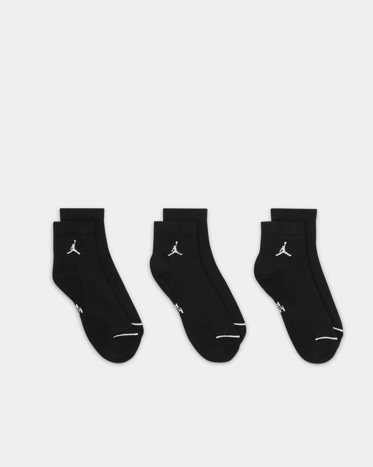 Jordan U J Everyday Cush Poly Ankle Socks 3 Pack Black/White