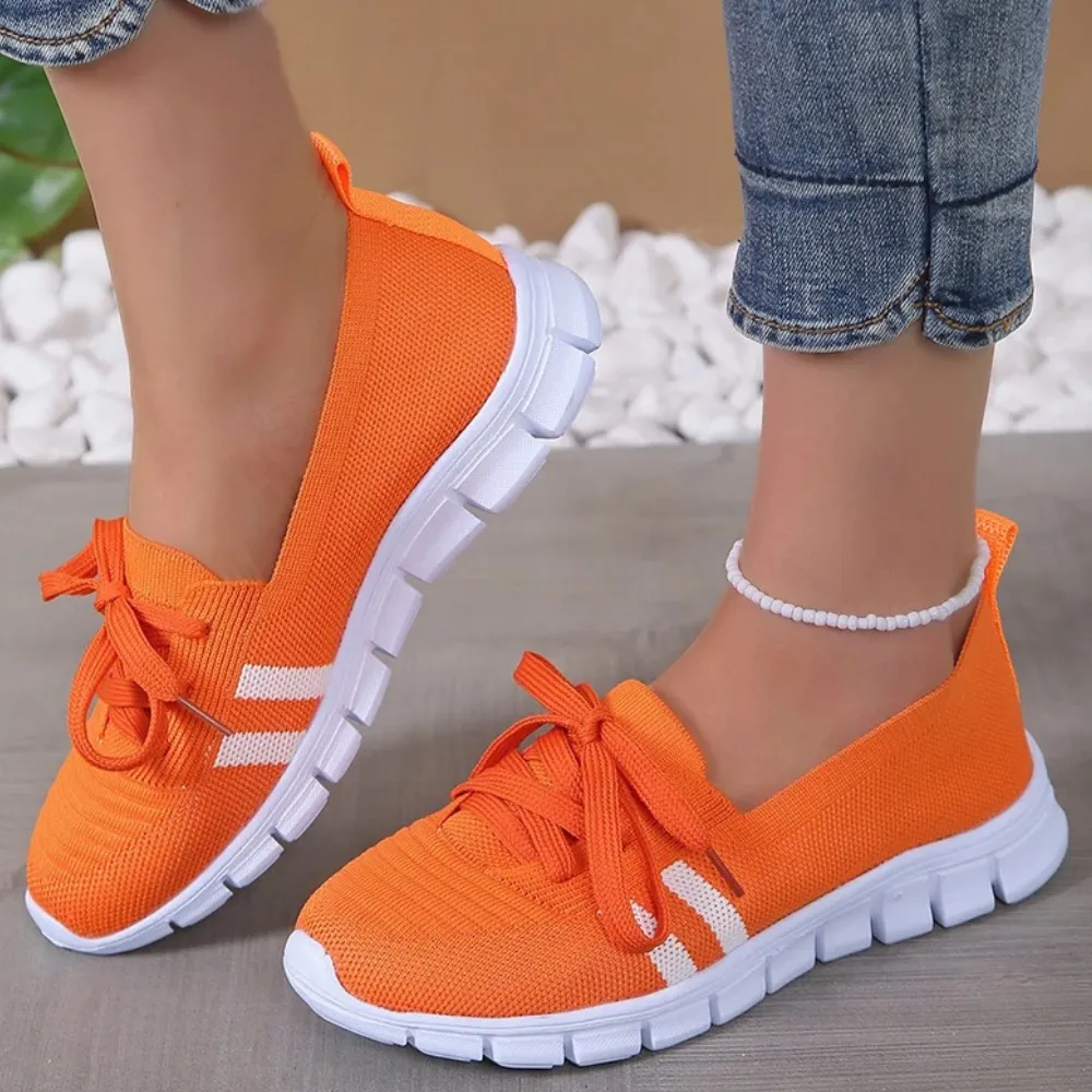 Ladies Airy Lace-Up Shoes - Lightweight Trainers