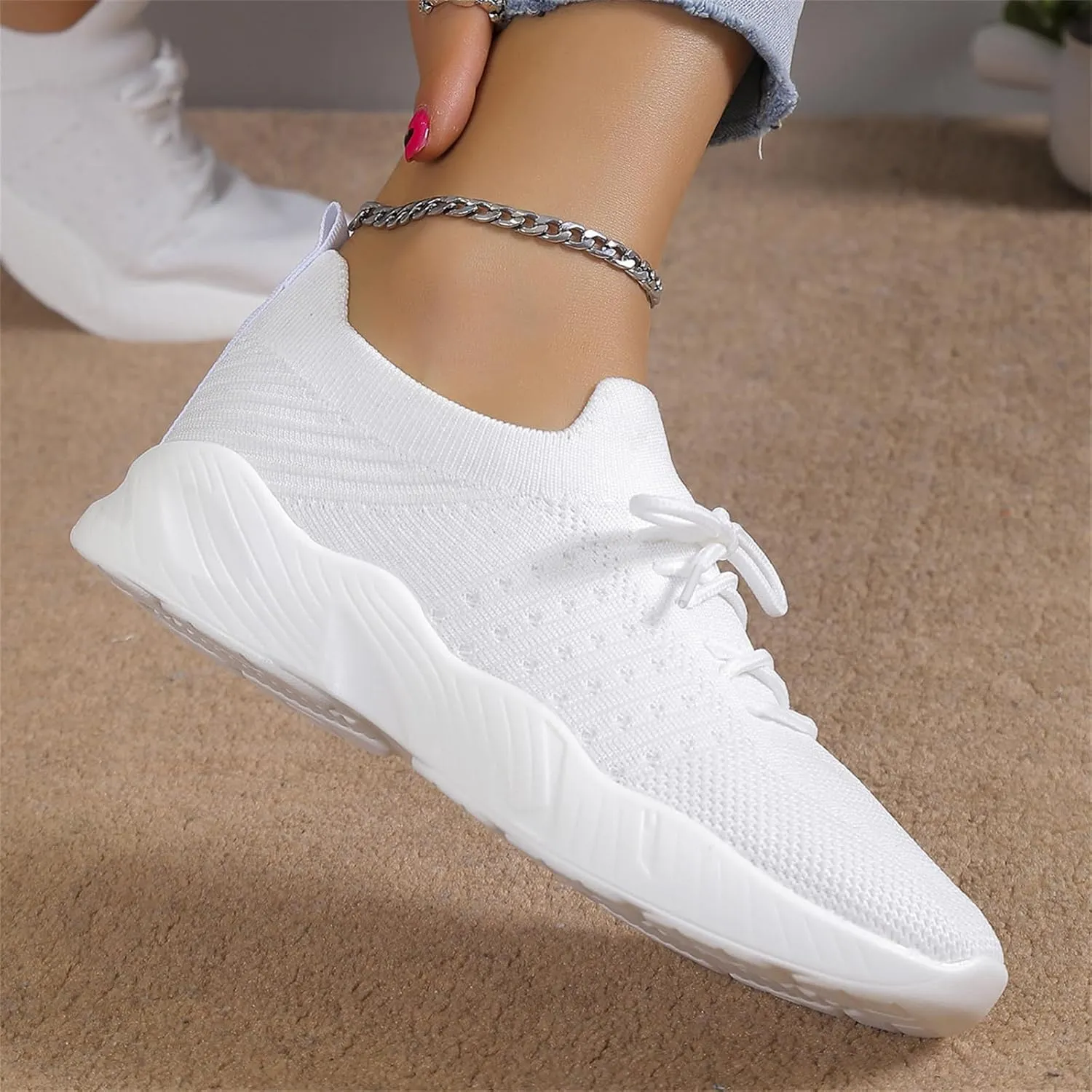 Lausiuoe Womens Shoes Casual Sneakers Walking Tennis Shoes Slip On Memory Foam Lightweight Gym Comfortable Running Shoes