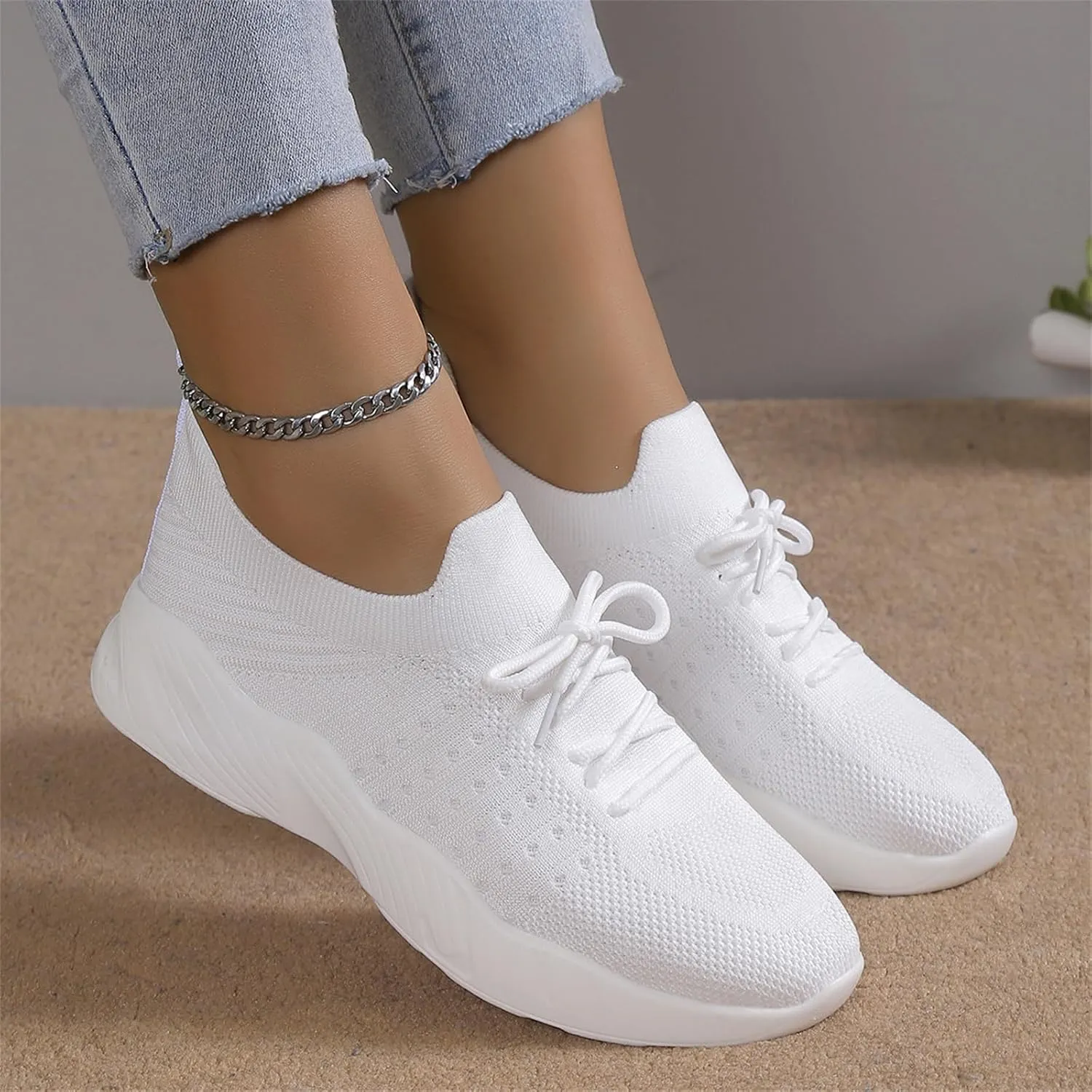 Lausiuoe Womens Shoes Casual Sneakers Walking Tennis Shoes Slip On Memory Foam Lightweight Gym Comfortable Running Shoes