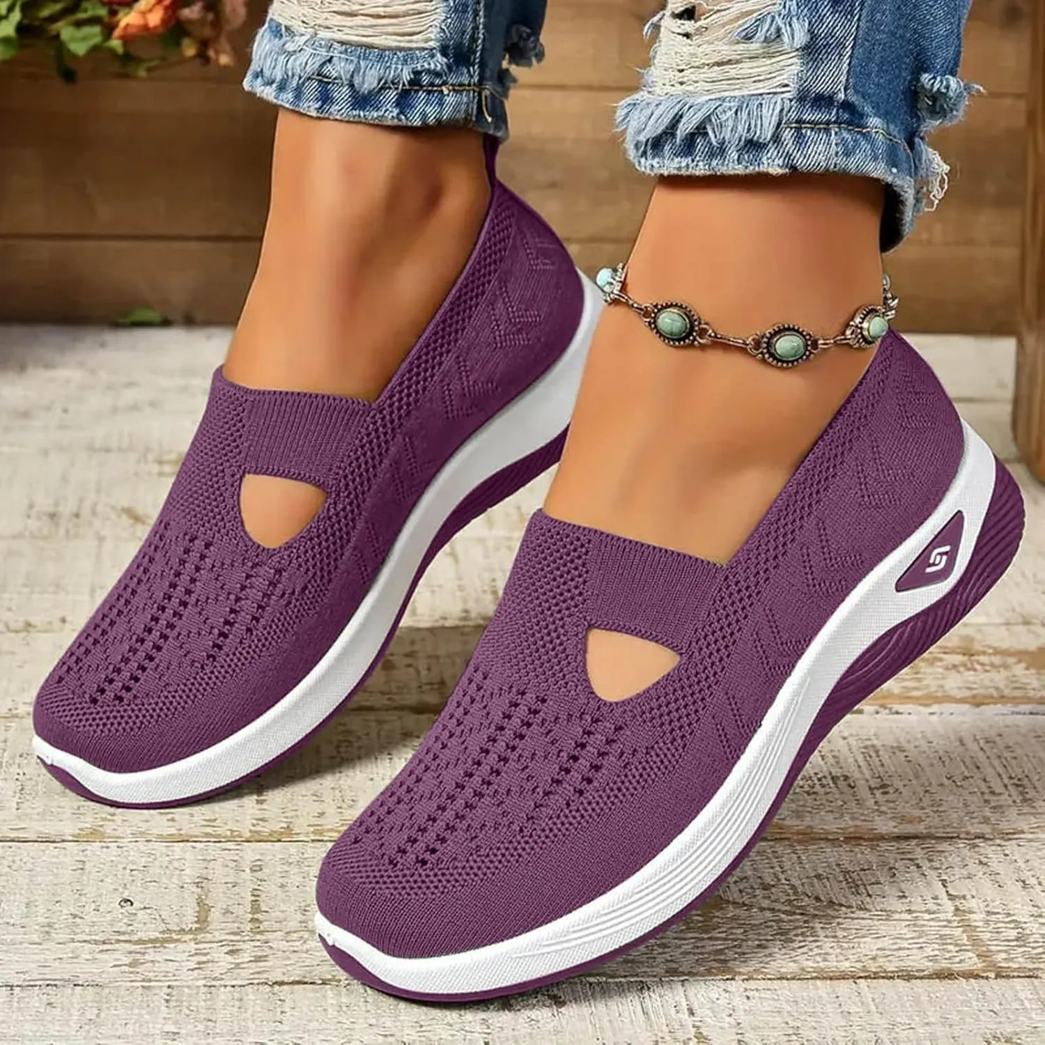 Orthopedic Shoes for Women Footwear Walking Sneakers Woven Breathable Running Shoes Arch Support Soft Sole Slide