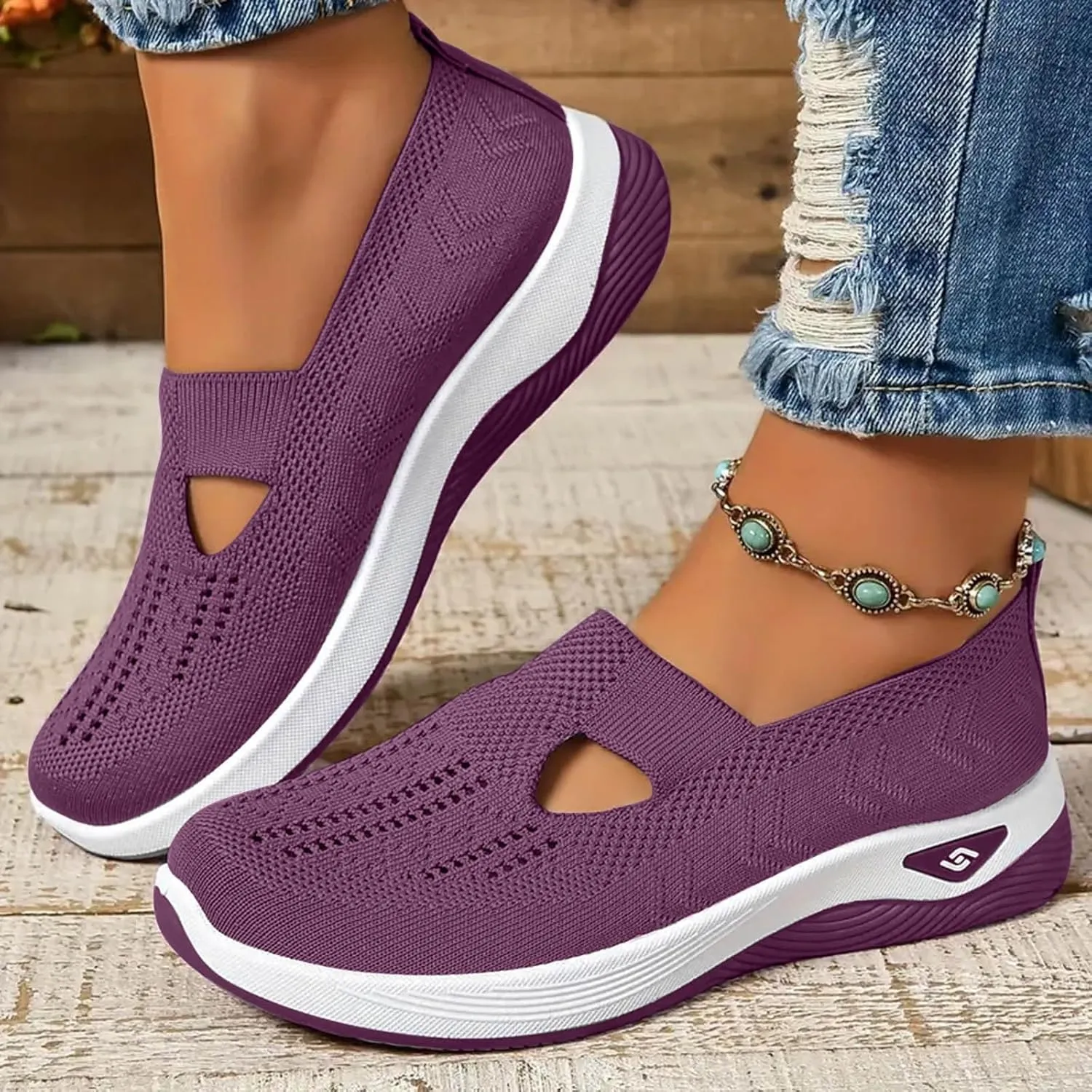 Orthopedic Shoes for Women Footwear Walking Sneakers Woven Breathable Running Shoes Arch Support Soft Sole Slide